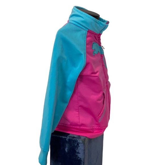 (4-124) Puma Sport Life Style Hot Pink and Blue Zipper Track Sweater - Picture 4 of 13